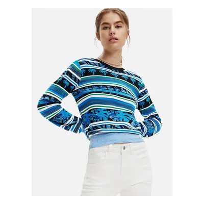 Blue Striped Sweater Desigual Rainforest - Women