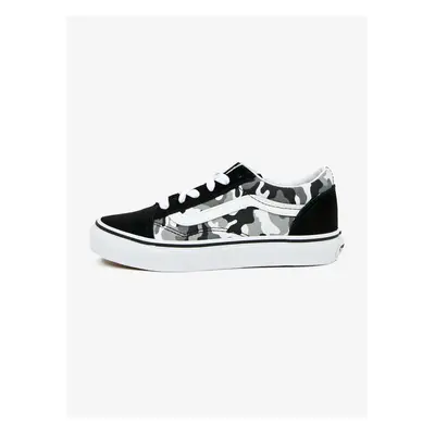 Vans Grey-black boys' patterned sneakers with suede finish details V - unisex