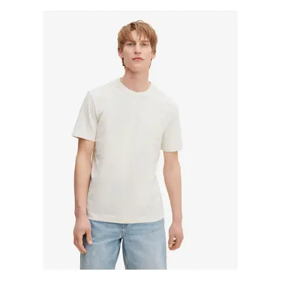 Cream Men's Basic T-Shirt with Tom Tailor Pocket - Men