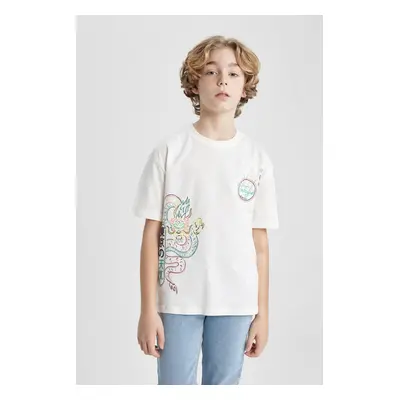 DEFACTO Boys Oversize Fit Crew Neck Printed Short Sleeve T-Shirt