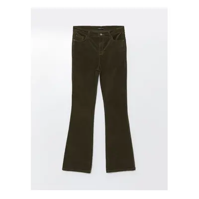 LC Waikiki Slim Fit Spanish Leg Women's Velvet Trousers