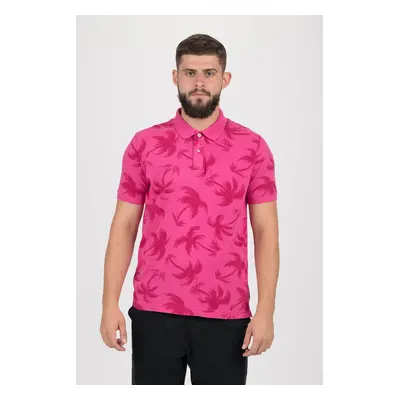 Tommy Hilfiger Polo shirt - ALLOVER PALM GMD SLIM POLO pink