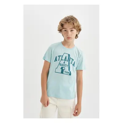 DEFACTO Boy&#39;s Crew Neck Printed Short Sleeve T-Shirt