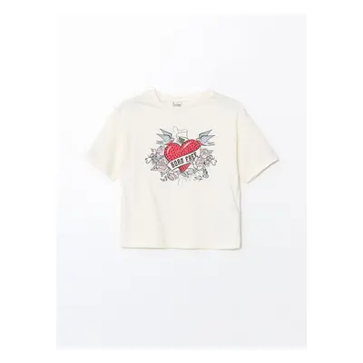 LC Waikiki Crew Neck Printed Girl's T-Shirt