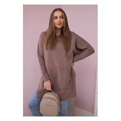 Kesi Insulated sweatshirt with slits on the sides mocca