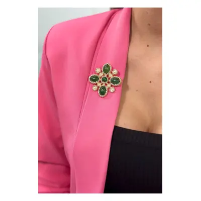 Floral brooch green