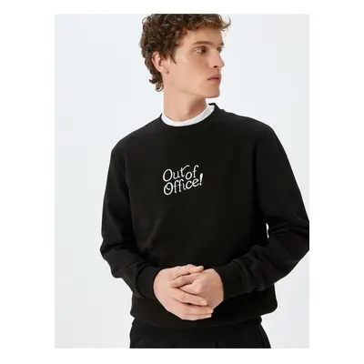 Koton Cotton Blended Crew Neck Slogan Printed Sweatshirt