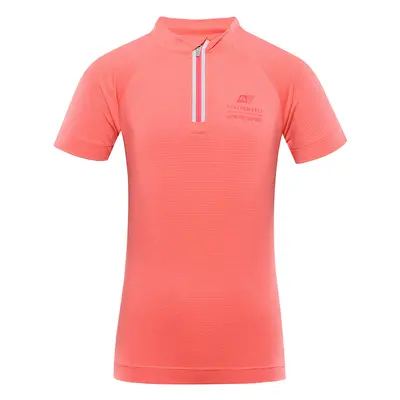 Children's quick-drying cycling T-shirt ALPINE PRO LATTERO neon salmon