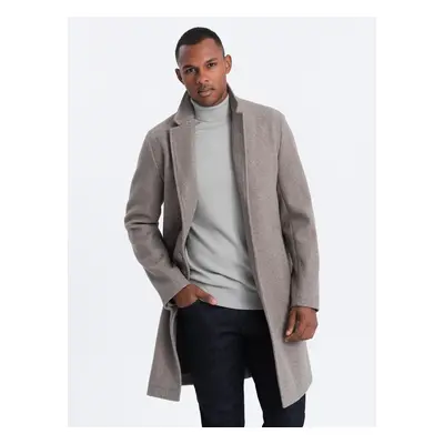 Ombre Men's lightweight single-breasted coat - light brown