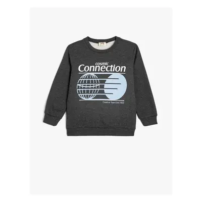 Koton Sweatshirt Slogan Printed Long Sleeve Crew Neck