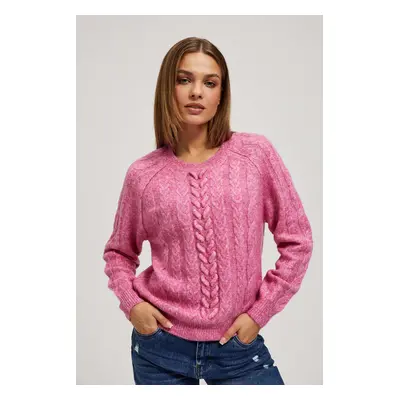 Sweater with decorative fabric