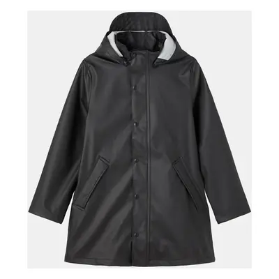 Black children's long jacket with detachable hood name it - unisex