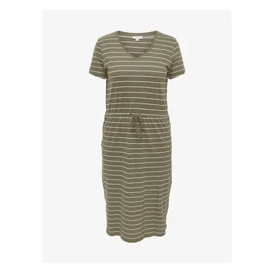 Khaki Women's Striped Midisats ONLY CARMAKOMA May - Ladies