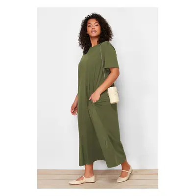 Trendyol Curve Khaki Supreme Knit Plus Size Dress