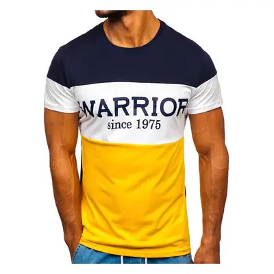 Men's T-shirt with print "WARRIOR" - yellow