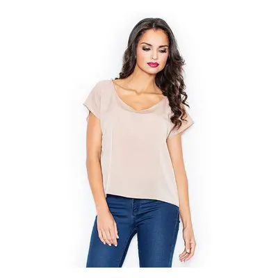 Asymmetrical blouse Figl beige