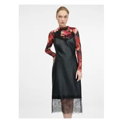 Black women's leatherette midi dress ORSAY - Women's