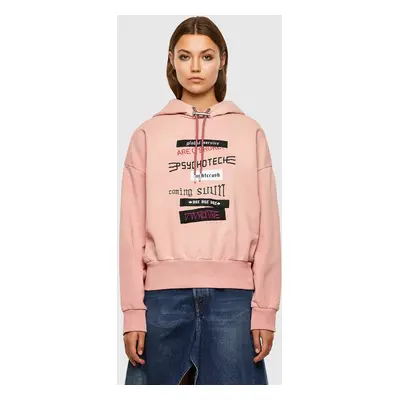 Diesel Sweatshirt - FMAGDALENAV1 pink with inscriptions