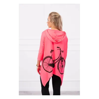 Sweatshirt with pink neon bicycle print