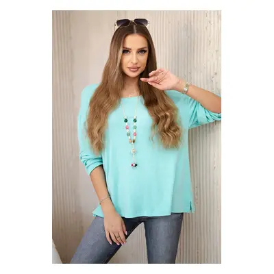 Kesi Włoski Blouse with necklace mint