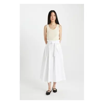 DEFACTO A Cut Regular Waist Poplin Midi Skirt