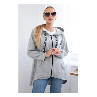 marka niezdefiniowana Sweatshirt with longer back and hood gray