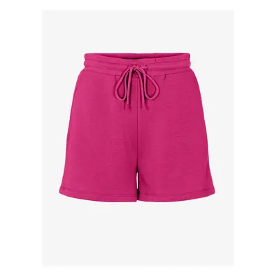 Women's Basic Sweatpants Dark Pink Pieces Chilli Shorts - Women