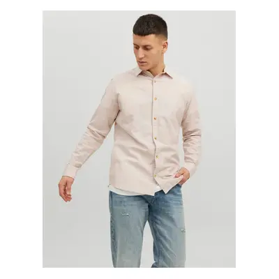 Beige Men's Linen Shirt Jack & Jones Summer - Men