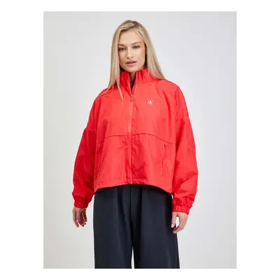 Red Women's Loose Jacket with Calvin Klein Jeans Prints - Women