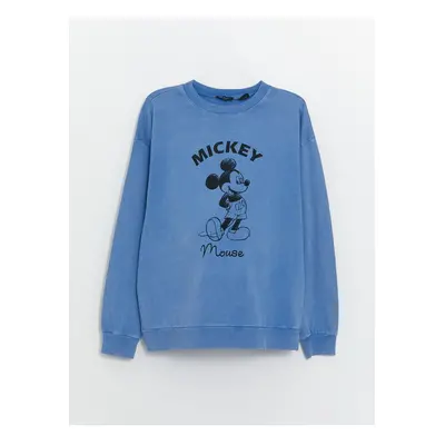 LC Waikiki Crew Neck Mickey Mouse Printed Long Sleeve Maternity Sweatshirt