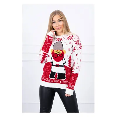 Christmas sweater with Santa Claus ecru