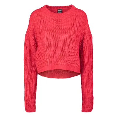 Women's wide oversize sweater in fiery red color