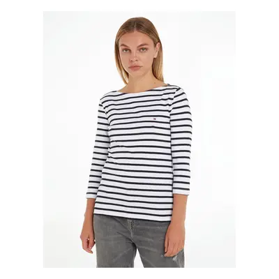 Tommy Hilfiger Blue and White Ladies Long Sleeve T-Shirt Tommy Hilfige - Women