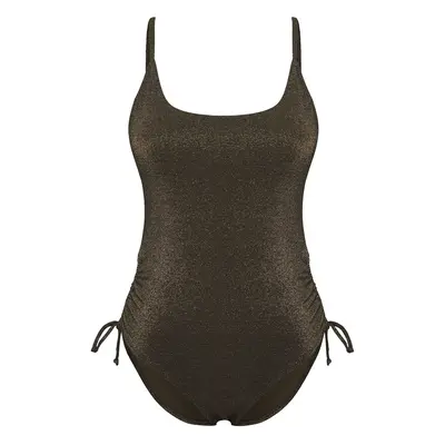 Trendyol Khaki*002 Plain Round Tunnel Strappy Swimsuit