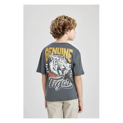 DEFACTO Boys Oversize Fit Crew Neck Printed Short Sleeve T-Shirt