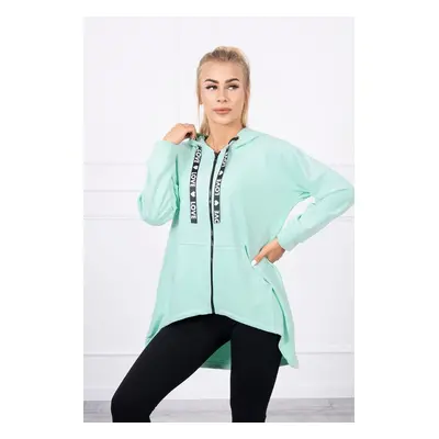 Kesi Sweatshirt with longer back and hood mint