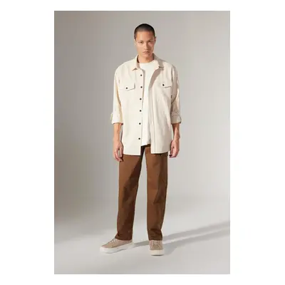 DEFACTO Gabardine Trousers Baggy Fit Straight Leg Pocket