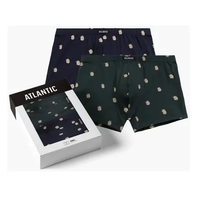 2-PACK Men's Atlantic Boxers with Crabs - Blue/Grey