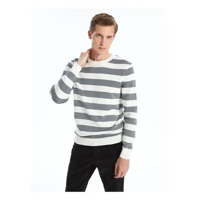 LC Waikiki LCW Crew Neck Long Sleeve Color Block Men's Knitwear Sweater