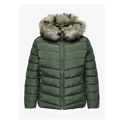 Green women's quilted jacket ONLY CARMAKOMA New Ellan - Women