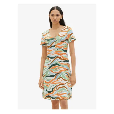 Orange-green women's patterned dress Tom Tailor - Women's