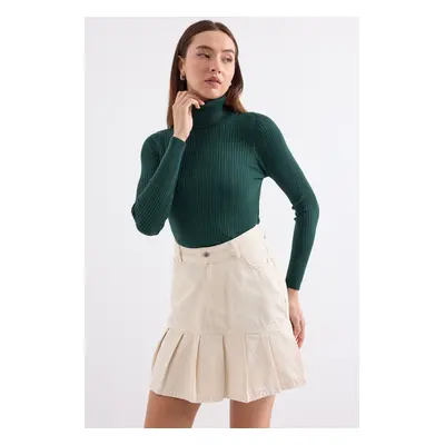 Bigdart Turtleneck Knit Sweater - Emerald Green