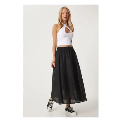 Happiness İstanbul Women's Black Scallop Princess Skirt