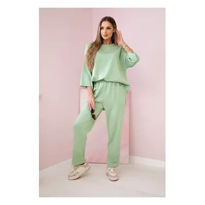 Kesi Włoski Set sweatshirt + pants buttery fabric pistachio