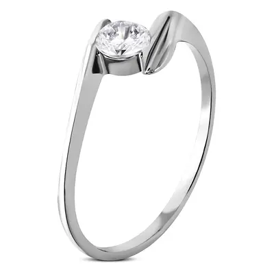 Thiny shine surgical steel engagement ring