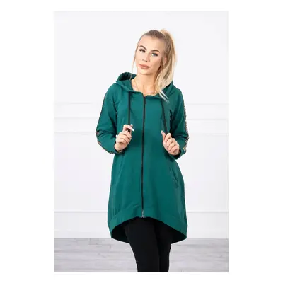 Zip-up sweatshirt at the back green