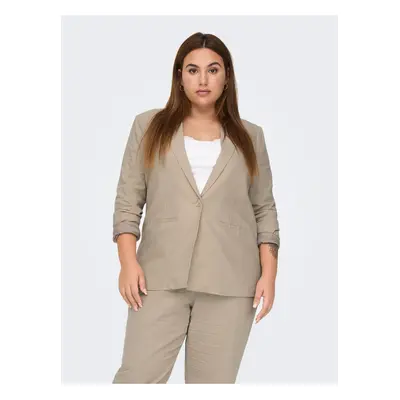 Beige women's linen jacket ONLY CARMAKOMA Lola - Ladies