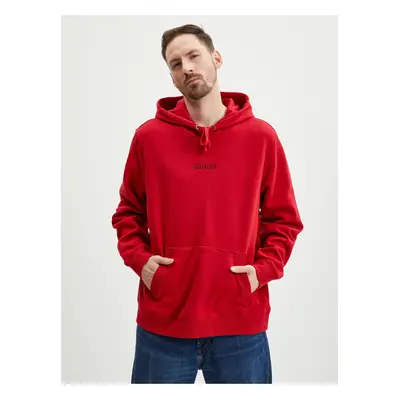 Red Mens Hoodie Guess Roy - Men