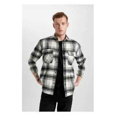 DEFACTO Relax Fit Checked Cotton Long Sleeve Shirt