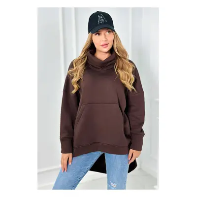 Oversize insulated sweatshirt in brown color